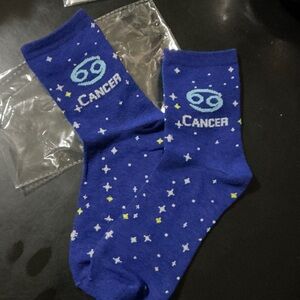 Blue Cancer Zodiac Socks